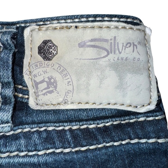 Silver Womens SUKI Blue 30X30 (actual) Flare Leg Jeans With Fading Medium Rise - Picture 4 of 9